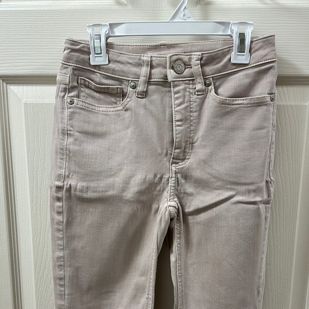 Women's Light Pink Hi Rise Ankle Crop Jeans